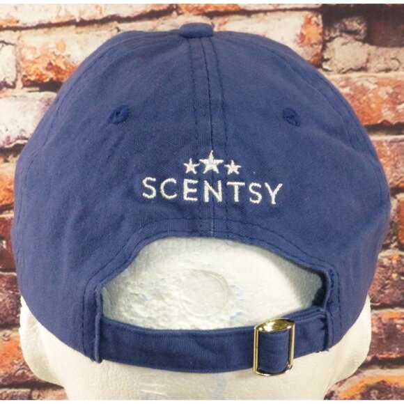 Scentsy Navy Blue Baseball Cap With White Star Embroidery Adjustable Strapback U - Picture 3 of 6
